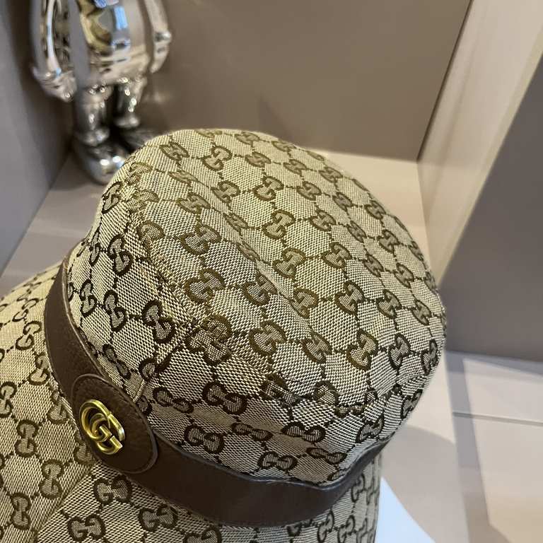 ￥Gucci Gucci Classic Model Old Flower Fisherman's Hat, Unisex, Head Circumference 57cm