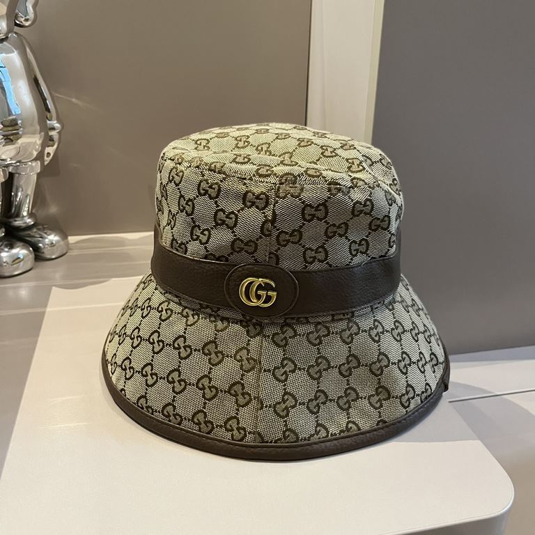 ￥Gucci Gucci Classic Model Old Flower Fisherman's Hat, Unisex, Head Circumference 57cm