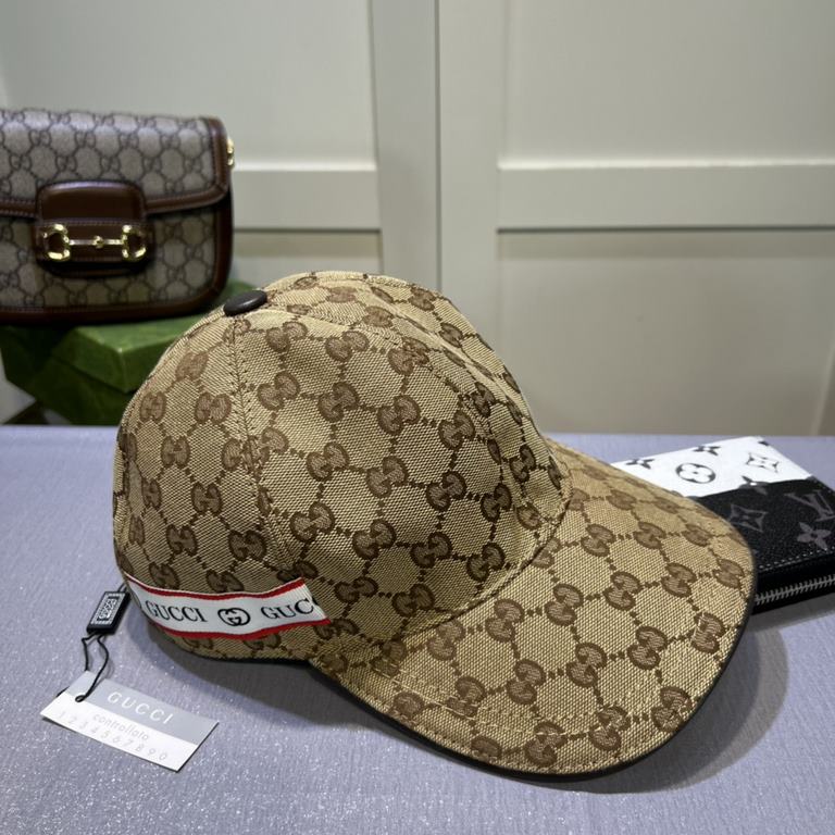 Wannabe classic model shipment!Gucci (Gucci) classic original single baseball cap     counter 11 open mold ordering, the highest version, the original canvas material   head layer cowhide, cotton lining, light and breath