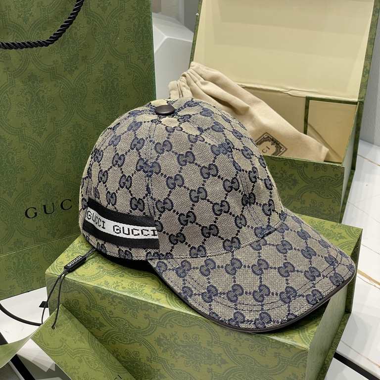 Gucci (Gucci) classic original single baseball cap     counter 11 open mold customized, the highest version, the original canvas material   head layer cowhide, cotton lining, light and breathable! In-kind shooting, four 