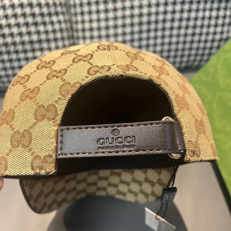 Gucci baseball cap.With box cloth bag, Gucci (Gucci) classic original single baseball cap, flower webbing, counter 11 open mold customized, the highest version, the original canvas material   head layer cowhide, lightwei