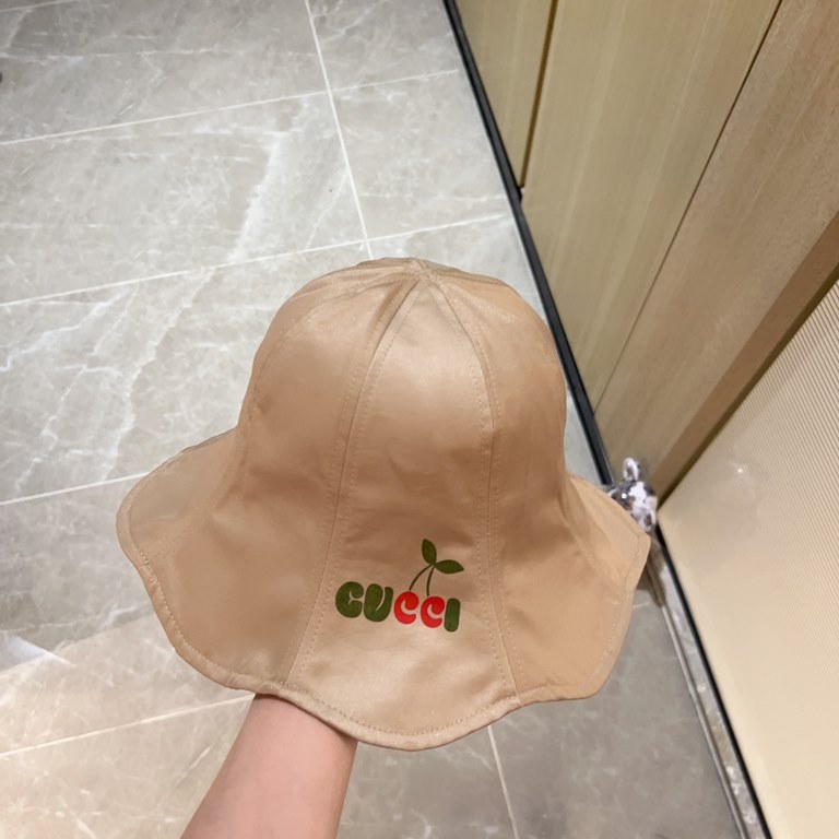 with dust bag [GUCCI Gucci] 2023 spring and summer wave brim waterproof slip material fisherman's hat, the big brand model is super good with, hurry to get!