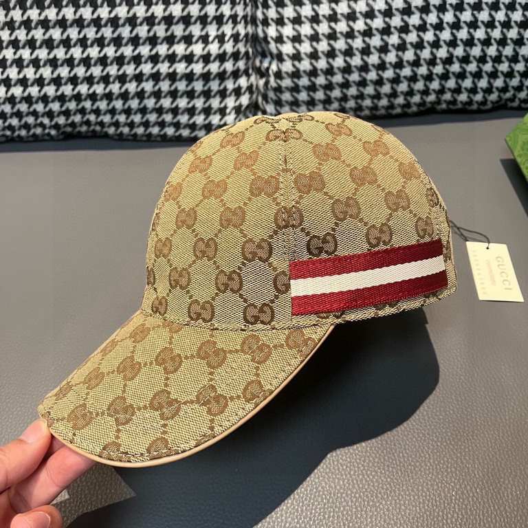 Wannabe classic model new color shipment!With box cloth bag, Gucci (Gucci) classic original single baseball cap     counter 11 open mold customized, the highest version, the original canvas material   head layer cowhide,