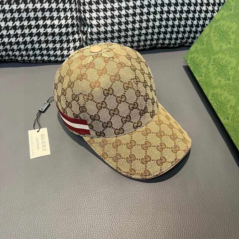 Wannabe classic model new color shipment!With box cloth bag, Gucci (Gucci) classic original single baseball cap     counter 11 open mold customized, the highest version, the original canvas material   head layer cowhide,