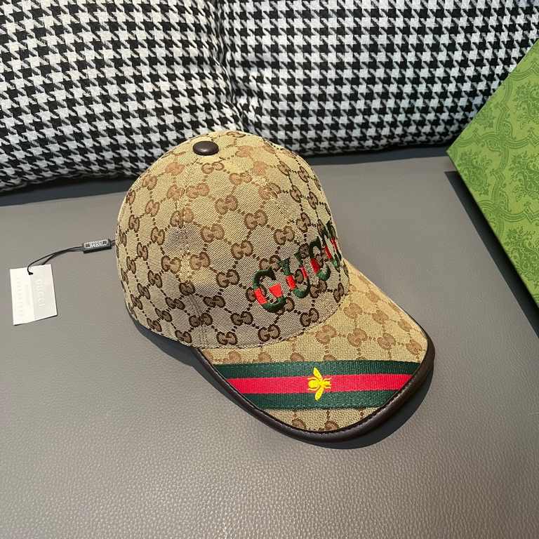 Gucci (Gucci) new original single baseball cap.With box bag, Gucci (Gucci) new original single baseball cap, 11 open mold customized, heavy embroidery, details comparable to the counter, the original canvas material   he