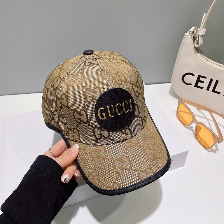 With dust bagGucci (Gucci) classic quotes original single baseball cap, 11 open mold customized, original canvas material   head layer cowhide, generation purchase popular, men and women can be used with models, the qual