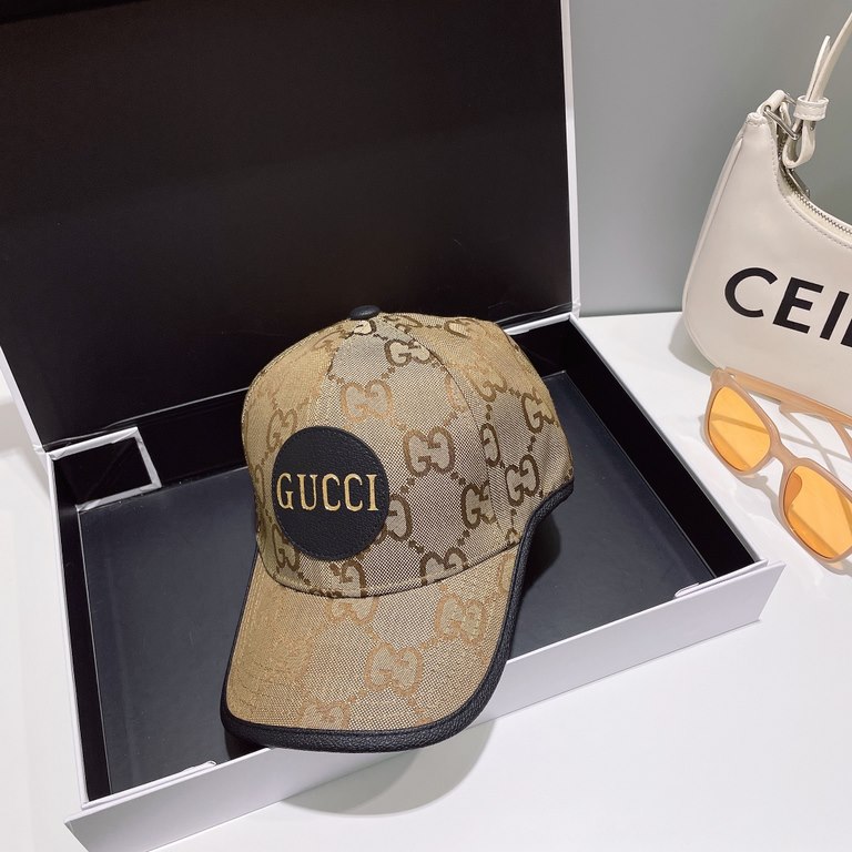 With dust bagGucci (Gucci) classic quotes original single baseball cap, 11 open mold customized, original canvas material   head layer cowhide, generation purchase popular, men and women can be used with models, the qual