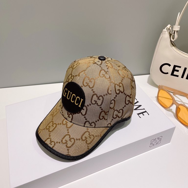 With dust bagGucci (Gucci) classic quotes original single baseball cap, 11 open mold customized, original canvas material   head layer cowhide, generation purchase popular, men and women can be used with models, the qual