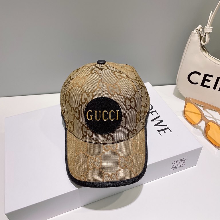 With dust bagGucci (Gucci) classic quotes original single baseball cap, 11 open mold customized, original canvas material   head layer cowhide, generation purchase popular, men and women can be used with models, the qual