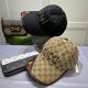 Gucci (Gucci) classic original single baseball cap, 11 open mold customized, original canvas material   head layer cowhide, British and awesome quality! Cotton lining, base head circumference 56, patch adjustable.