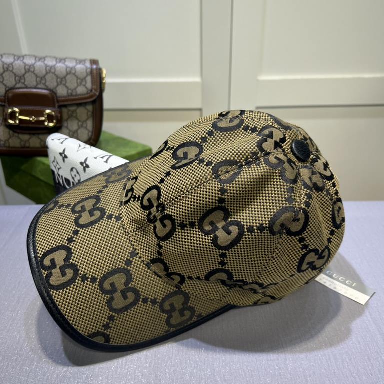 Gucci Gucci new original single baseball cap, large double G, counter 11 open mold ordering, perfect pair of flowers, original canvas fabric   head layer cowhide, lightweight and breathable! Base head circumference 56, p