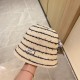 with dust bag [GUCCI Gucci] 2023 new straw striped fashion small bucket hat fisherman's hat, the big models are super good with, hurry up to get!