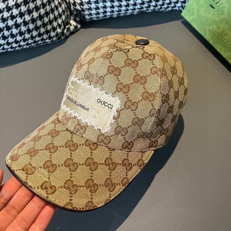 New ShipmentsNew model shipmentWith box bag, Gucci (Gucci) new original single baseball cap, heavy embroidery, 11 open mold customized, details comparable to the counter, the original canvas material   head layer cowhide