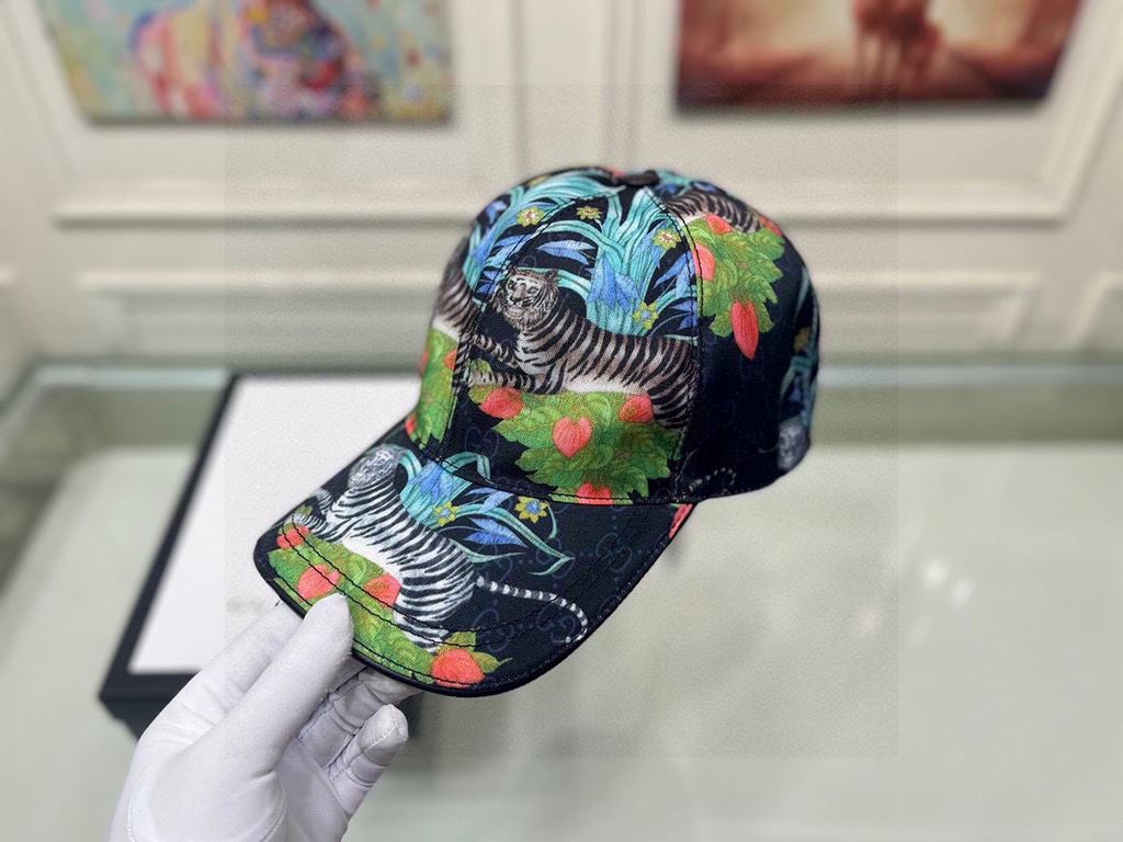 With box cloth bag, Gucci (Gucci) new original single baseball cap, jungle tiger, counter 11 open mold customized, original canvas material   head layer cowhide, cotton lining, lightweight and breathable! Awesome quality