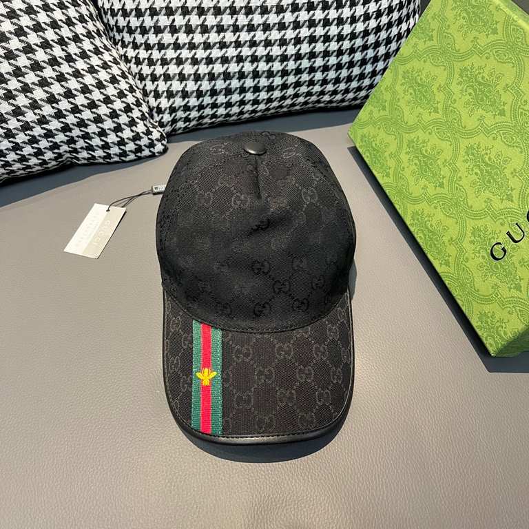 With box cloth bag, Gucci (Gucci) latest original single baseball cap, bee webbing. Counter 11 open mold customized, the highest version, the original canvas material   head cowhide, lightweight and breathable! In-kind s