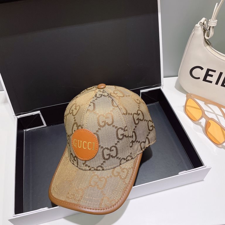 With dust bagGucci (Gucci) classic quotes original single baseball cap, 11 open mold customized, original canvas material   head layer cowhide, generation purchase popular, men and women can be used with models, the qual