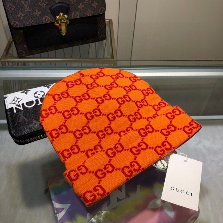 GUCCI Gucci official website classic series! The latest wool blend knit cap,   official website original single reproduction. Very soft pro-skin, elasticity is very good   texture and very versatile style ~ very warm, fa