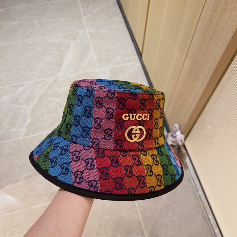 with dust bag [GUCCI Gucci] 2023 spring and summer explosion counter quality big brand color blocking fisherman's hat, big model super good with, hurry to get!