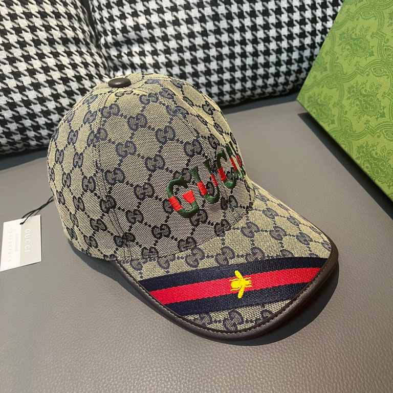 Gucci (Gucci) new original single baseball cap.With box bag, Gucci (Gucci) new original single baseball cap, 11 open mold customized, heavy embroidery, details comparable to the counter, the original canvas material   he