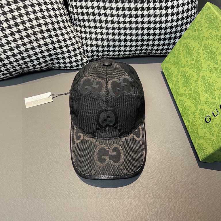 With packaging cloth bag, Gucci Gucci new original single baseball cap, large double G, counter 11 open mold customized, original canvas fabric   head layer cowhide, lightweight and breathable! Base head circumference 56