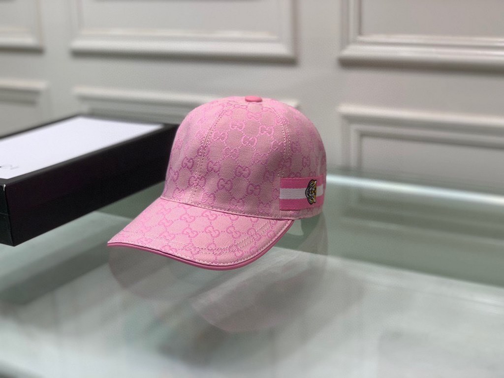 With box bag, Gucci (Gucci) new original single baseball cap, tiger head webbing, 11 open mold customized, heavy embroidery, details comparable to the counter, the original canvas material   head cowhide, the quality is 