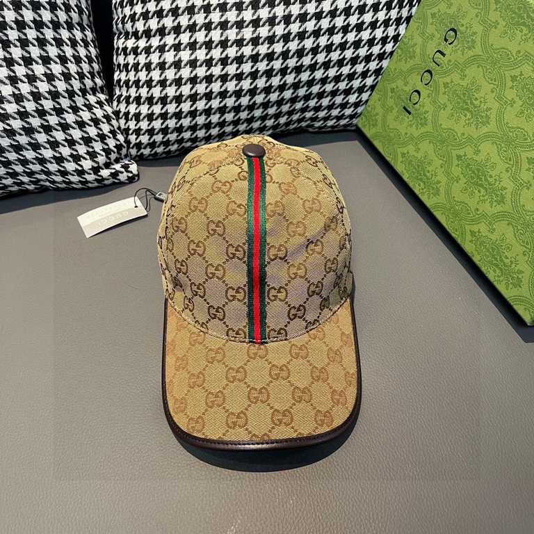 With packaging bag, Gucci (Gucci) classic original single baseball cap, vertical stripes of small webbing, 11 open molded to order, the original canvas material   head layer cowhide, leather wrapped handsome and stylish,