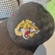 With box bag, Gucci (Gucci) new original single baseball cap, tiger head embroidery, 11 open mold customized, heavy embroidery, details comparable to the counter, the original canvas material   head cowhide, the quality 