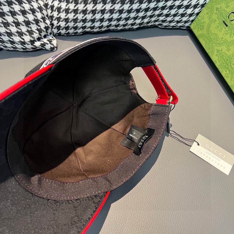 With box bag, Gucci (Gucci) spring and summer new original single baseball cap, logo webbing, 11 open mold customized, original canvas material   head layer cowhide, the generation of the purchase of popular, men and wom