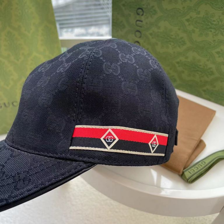 With box cloth bag, Gucci (Gucci) latest original single baseball cap, double G webbing. Counter 11 open mold customized, the highest version, the original canvas material   head cowhide, lightweight and breathable! In-k