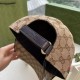 With box cloth bag, Gucci (Gucci) latest original single baseball cap, double G webbing. Counter 11 open mold customized, the highest version, the original canvas material   head cowhide, lightweight and breathable! In-k