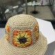 GUCCI Gucci 2023 new straw hat women's summer sunscreen sun hat sub seaside beach foldable fisherman hat travel sun hat