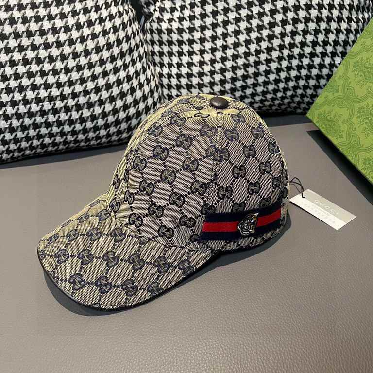 With box bag, Gucci (Gucci) new original single baseball cap, tiger head webbing, 11 open mold customized, heavy embroidery, details comparable to the counter, the original canvas material   head cowhide, the quality is 