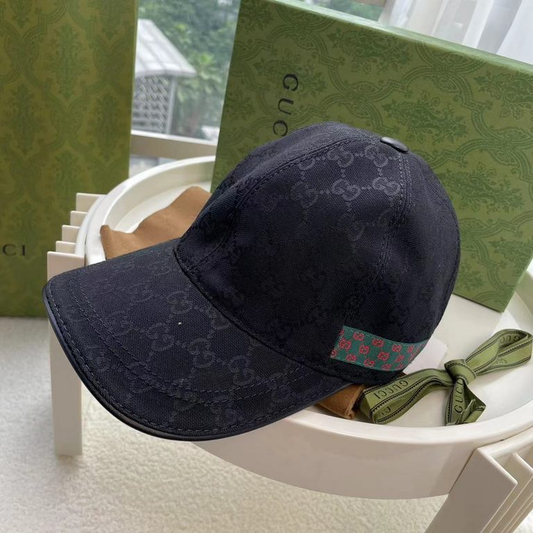 With box cloth bag, Gucci (Gucci) latest original single baseball cap, double G webbing. Counter 11 open mold customized, the highest version, the original canvas material   head cowhide, lightweight and breathable! In-k