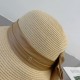 Gucci Gucci Straw Hat, Celebrity Style Sun Hat, Satin Bow Floppy, Head Circumference 57cm