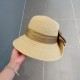 Gucci Gucci Straw Hat, Celebrity Style Sun Hat, Satin Bow Floppy, Head Circumference 57cm