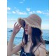 Gucci Gucci Handmade Raw Edge Straw Hat Children Summer Straw Sun Hat Hundred Foldable Fisherman Hat Outing Beach Hat Sunscreen Hat