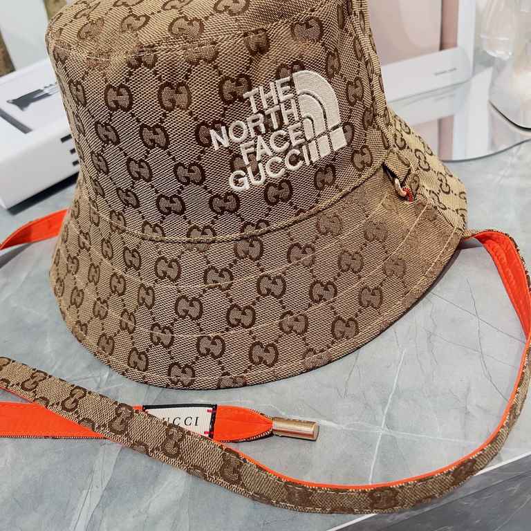 Gucci VS North Face   fisherman's hat female summer Korean tide Japanese net red letters to cover the face anti-ultraviolet hat large-brimmed sunscreen hat sunshade hat