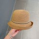 ￥Gucci Gucci New Straw Hat, Rolled Sun Hat, Black Khaki Two Colors, Head Circumference 57cm