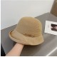 Gucci Gucci Straw Hat, Horseshoe Button Rolled Bowler Hat Foldable, Head Circumference 57cm