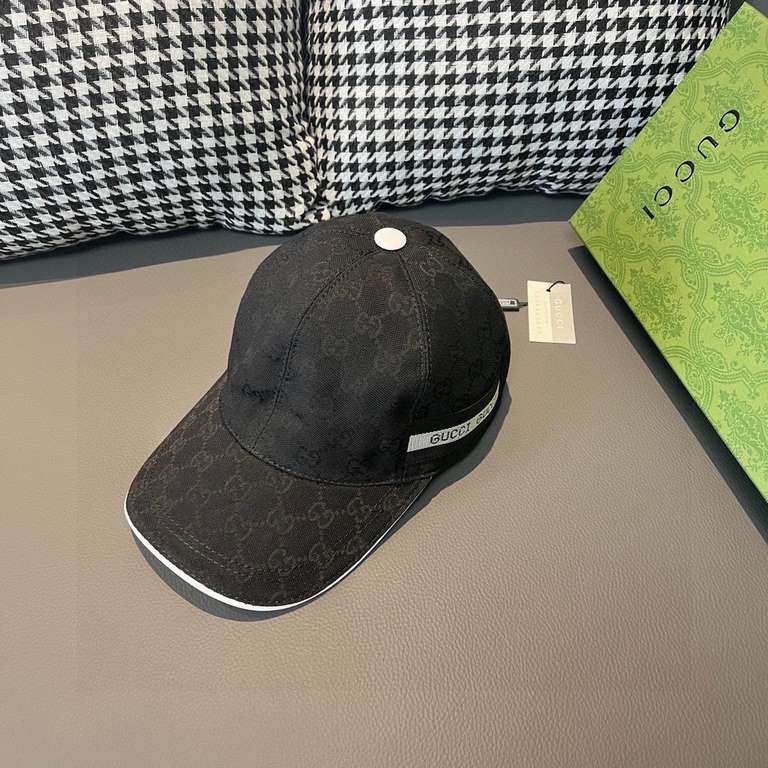 Gucci baseball cap.With box cloth bag, Gucci (Gucci) classic original single baseball cap, logo webbing counter 11 open mold customized, the highest version, the original canvas material   head layer cowhide, cotton lini