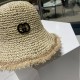 Gucci Gucci Handmade Raw Edge Straw Hat Children Summer Straw Sun Hat Hundred Foldable Fisherman Hat Outing Beach Hat Sunscreen Hat