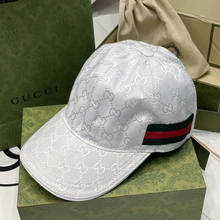 Gucci (Gucci) classic original single baseball cap     counter 11 open mold customized, the highest version, the original canvas material   head layer cowhide, cotton lining, lightweight and breathable! In-kind shooting,