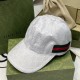 Gucci (Gucci) classic original single baseball cap     counter 11 open mold customized, the highest version, the original canvas material   head layer cowhide, cotton lining, lightweight and breathable! In-kind shooting,