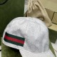 Gucci (Gucci) classic original single baseball cap     counter 11 open mold customized, the highest version, the original canvas material   head layer cowhide, cotton lining, lightweight and breathable! In-kind shooting,