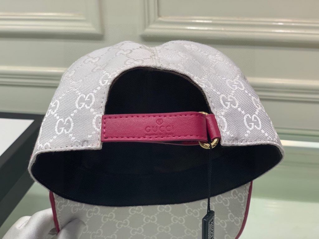 With box bag, Gucci (Gucci) classic original single baseball cap, logo webbing, 11 open mold customized, the original canvas material   head cowhide, the generation of the purchase of popular, men and women can be used w