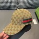 With box cloth bag, Gucci (Gucci) classic original single baseball cap, flowers webbing, counter 11 open mold customized, the highest version, the original canvas material   head layer cowhide, lightweight and breathable