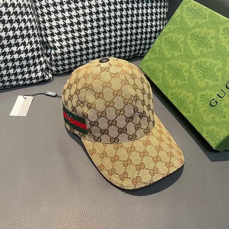 With box cloth bag, Gucci (Gucci) classic original single baseball cap, flowers webbing, counter 11 open mold customized, the highest version, the original canvas material   head layer cowhide, lightweight and breathable