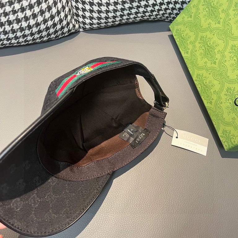 With box bag, Gucci (Gucci) new original single baseball cap, tiger head webbing, 11 open mold customized, heavy embroidery, details comparable to the counter, the original canvas material   head cowhide, the quality is 