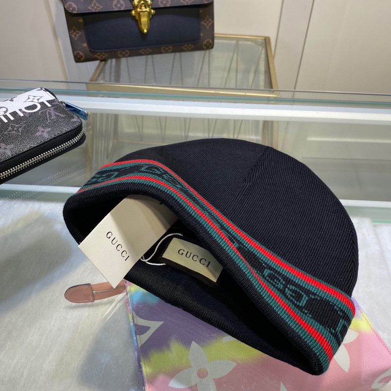 With dust bagGUCCI Gucci original single hat official website new hair band decorated knitted cap, love] [love] wool cashmere double layer hat    warm and stylish, simple and generous, more fashionable high-end atmospher