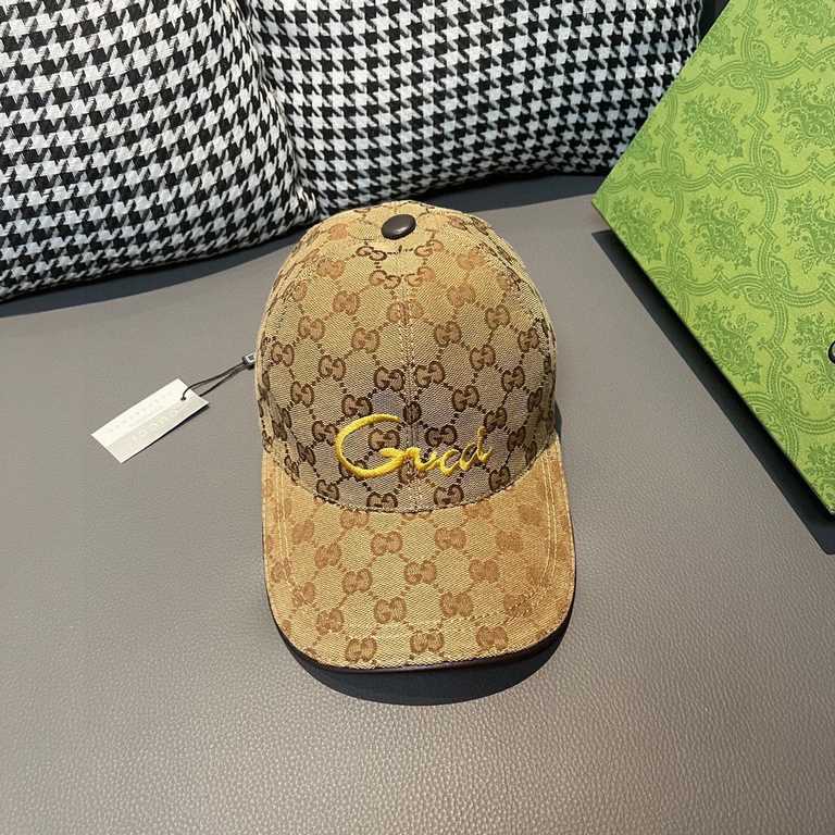 Gucci baseball cap.With box bag, Gucci (Gucci) new original single baseball cap, art word embroidery, 11 open mold customized, heavy embroidery, details comparable to the counter, the original canvas material   head laye